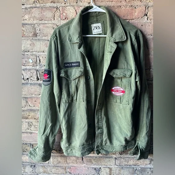 Zara Green Military Field Jacket - Picture 1 of 6